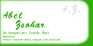 abel zsohar business card