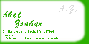 abel zsohar business card